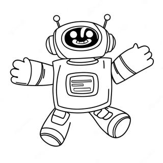 Cute Pj Robot Flying Coloring Page 59843-48176