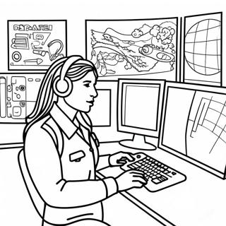 911 Dispatcher Coloring Pages