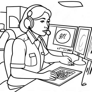 911 Dispatcher Coloring Page 59882-48195