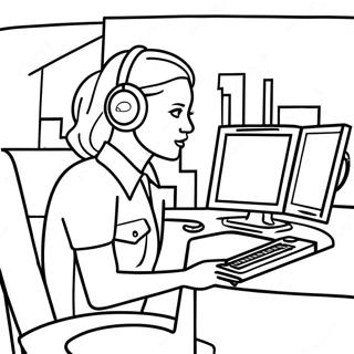 911 Dispatcher Coloring Page 59882-48196