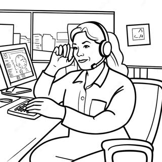 Busy 911 Dispatcher At Work Coloring Page 59883-48202