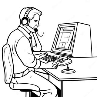 Busy 911 Dispatcher At Work Coloring Page 59883-48203