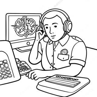 Busy 911 Dispatcher At Work Coloring Page 59883-48204