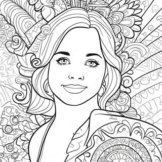 Sophia Ferguson With Colorful Background Coloring Page 59903-48221