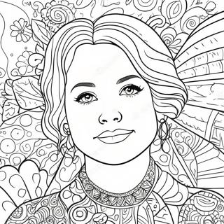 Sophia Ferguson With Colorful Background Coloring Page 59903-48222