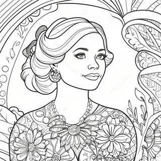 Sophia Ferguson With Colorful Background Coloring Page 59903-48223