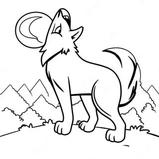 Big Bad Wolf Howling At The Moon Coloring Page 59943-48246