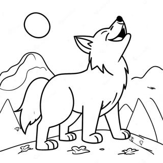 Big Bad Wolf Howling At The Moon Coloring Page 59943-48248