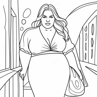 Plus Size Fashion Model Coloring Page 60002-48290