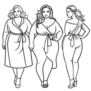 Plus Size Fashion Model Coloring Page 60002-48292