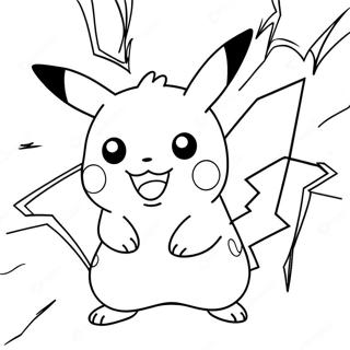 Pikachu With Lightning Bolts Coloring Page 60013-48299