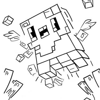 Minecraft Ghast Flying In The Sky Coloring Page 60022-48306