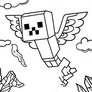 Minecraft Ghast Flying In The Sky Coloring Page 60022-48307