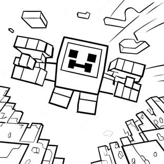 Minecraft Ghast Flying In The Sky Coloring Page 60022-48308