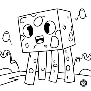 Cute Minecraft Ghast With Big Eyes Coloring Page 60023-48309