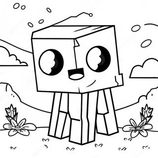 Cute Minecraft Ghast With Big Eyes Coloring Page 60023-48312