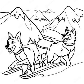 Adventurous Sled Dogs In Action Coloring Page 60033-48314