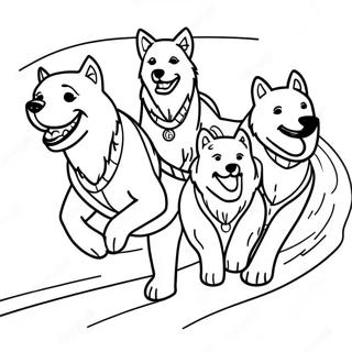 Adventurous Sled Dogs In Action Coloring Page 60033-48315