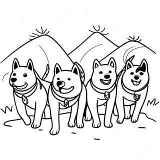 Adventurous Sled Dogs In Action Coloring Page 60033-48316