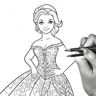 Stella In Sparkling Dress Coloring Page 60043-48327