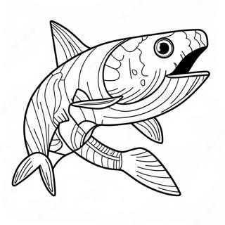 Fierce Helicoprion Swimming Coloring Page 60063-48341