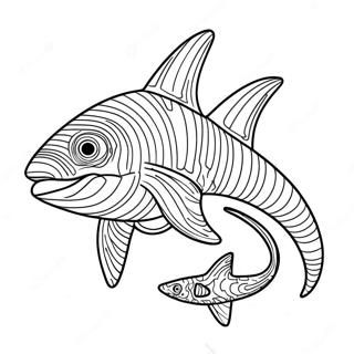 Fierce Helicoprion Swimming Coloring Page 60063-48342