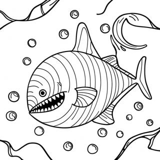 Fierce Helicoprion Swimming Coloring Page 60063-48343