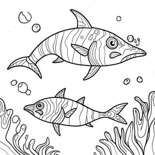 Fierce Helicoprion Swimming Coloring Page 60063-48344