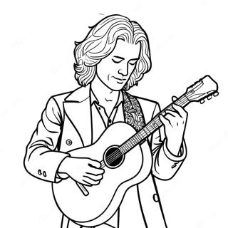 Jimmy Page Playing Guitar Coloring Page 60073-48347