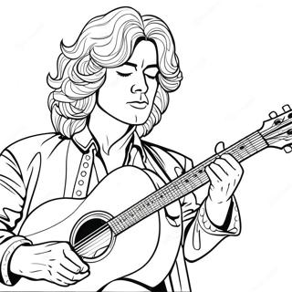 Jimmy Page Playing Guitar Coloring Page 60073-48348