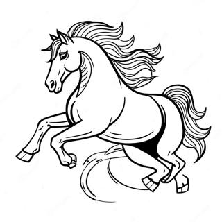 Wild Bucking Horse In Action Coloring Page 60083-48357