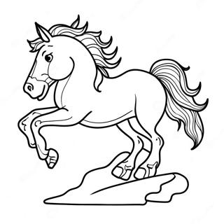 Wild Bucking Horse In Action Coloring Page 60083-48358