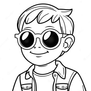 Funny Lol Boy With Sunglasses Coloring Page 60113-48382