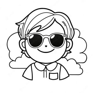 Funny Lol Boy With Sunglasses Coloring Page 60113-48383