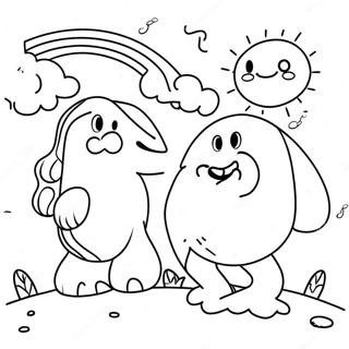 Cheerful Orange Rainbow Friends Coloring Page 60163-48421