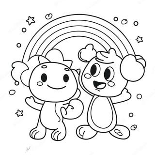 Cheerful Orange Rainbow Friends Coloring Page 60163-48422