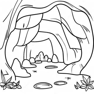 Mysterious Cave With Hidden Treasures Coloring Page 60173-48430