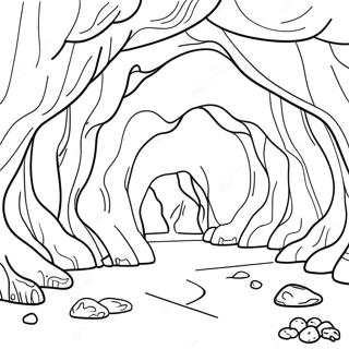 Mysterious Cave With Hidden Treasures Coloring Page 60173-48431