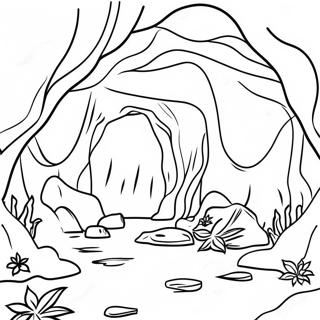 Mysterious Cave With Hidden Treasures Coloring Page 60173-48432