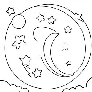 Whimsical Moon And Stars Coloring Page 60183-48440