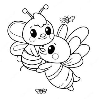 Cute Cartoon Bees Coloring Page 60213-48459