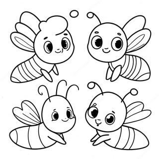 Cute Cartoon Bees Coloring Page 60213-48460