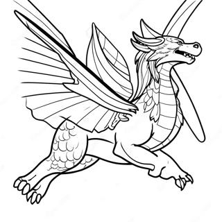 Majestic Wolf Dragon In Flight Coloring Page 60223-48469