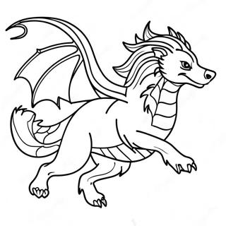 Majestic Wolf Dragon In Flight Coloring Page 60223-48471