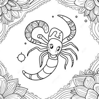 Elegant Scorpio Constellation Coloring Page 60353-48576