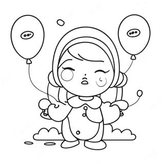 Boj With Colorful Balloons Coloring Page 60363-48579