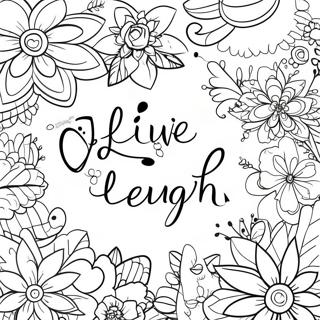 Cute Live Laugh Love Typography Coloring Page 60373-48582