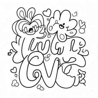 Cute Live Laugh Love Typography Coloring Page 60373-48583