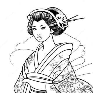 Geisha Coloring Pages