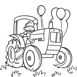 Happy Birthday Tractor Coloring Pages